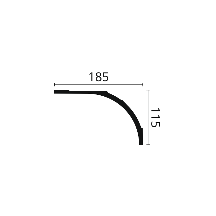 AD23 ARSTYL Moulures de plafond Polyuréthane Noël & Marquet 185 x 115 x 2000 - 1 pièce