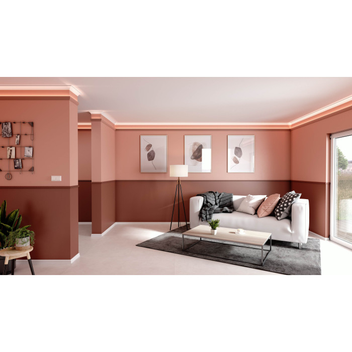 Verlichtingsprofiel Polystyreen met hoge dichtheid 55 x 18 x 2000 - CL13 DECOFLAIR - 1 stuk