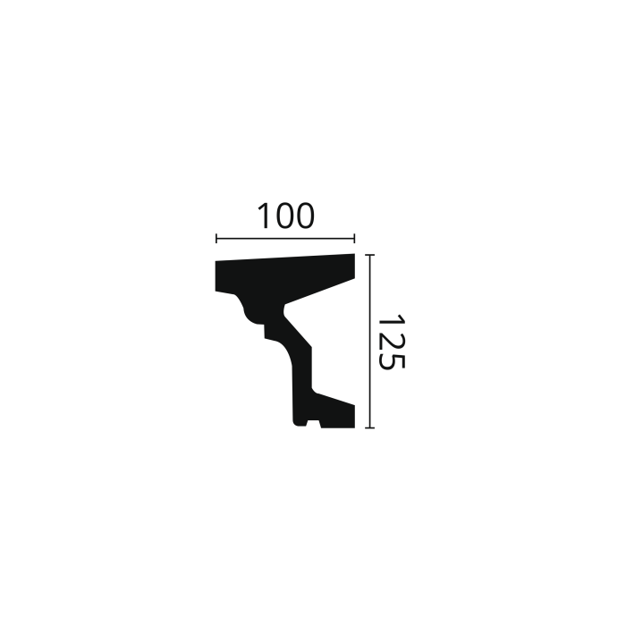 Window sill profile Polyurethane Noël & Marquet 125 x 100 x 2000 - FA10 DOMOSTYL - 1 piece