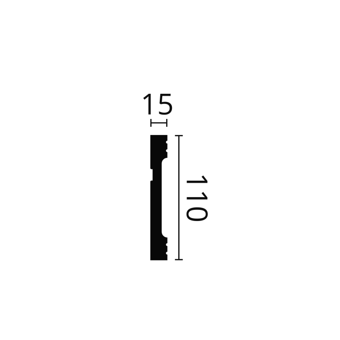 FD11 WALLSTYL HD Polystyrene Skirting Noël & Marquet 110 x 15 x 2000 - 1 piece