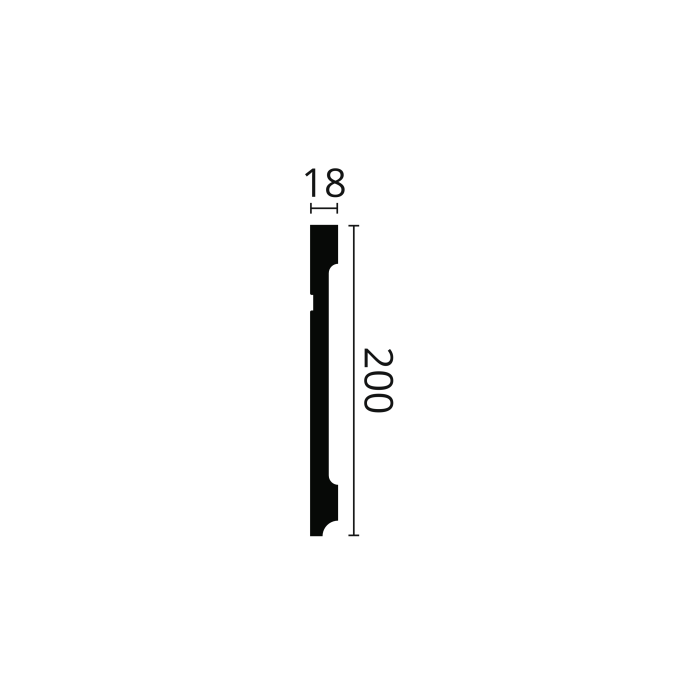 FD20 WALLSTYL Plinthe Polystyrène HD Noël & Marquet 200 x 18 x 2000 - 1 pièce