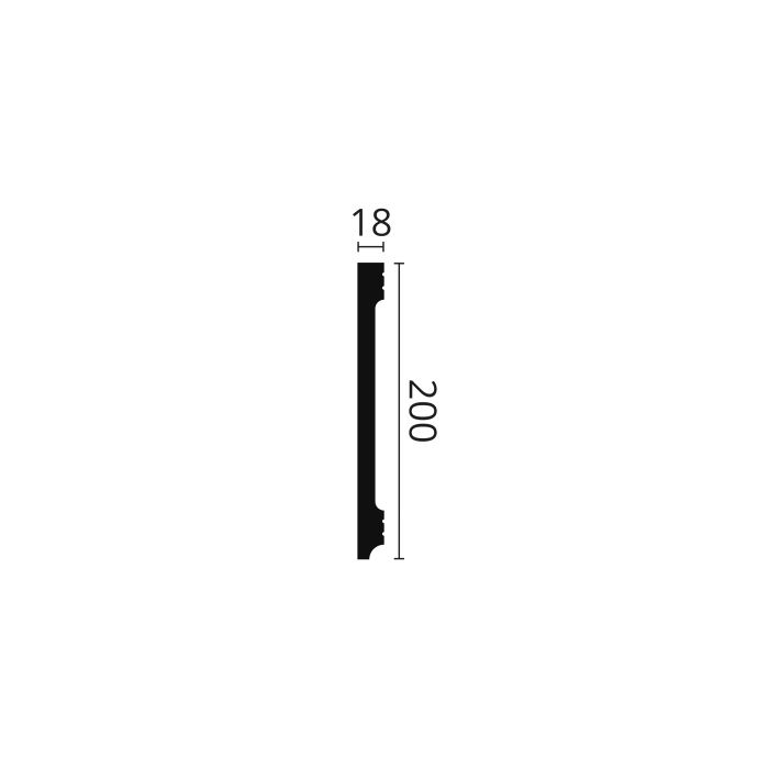 Plinthe Polystyrène HD Noël & Marquet 200 x 18 x 2000 - FD20S WALLSTYL - 1 pièce