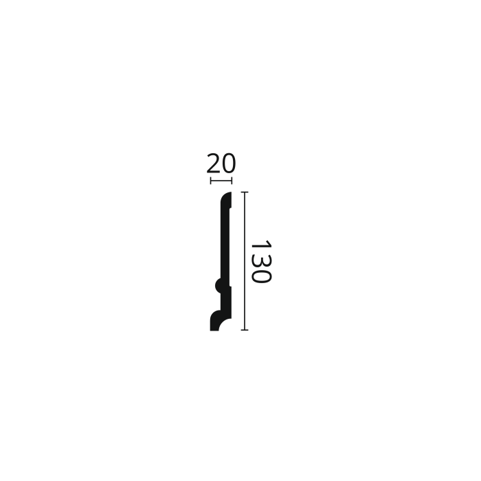 FD21 WALLSTYL HD Polystyrene Skirting Noël & Marquet 130 x 20 x 2000 - 1 piece