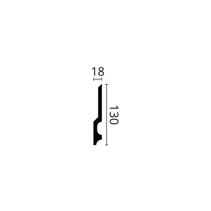 FD22 WALLSTYL HD Polystyrene Skirting Noël & Marquet 130 x 18 x 2000 - 1 piece