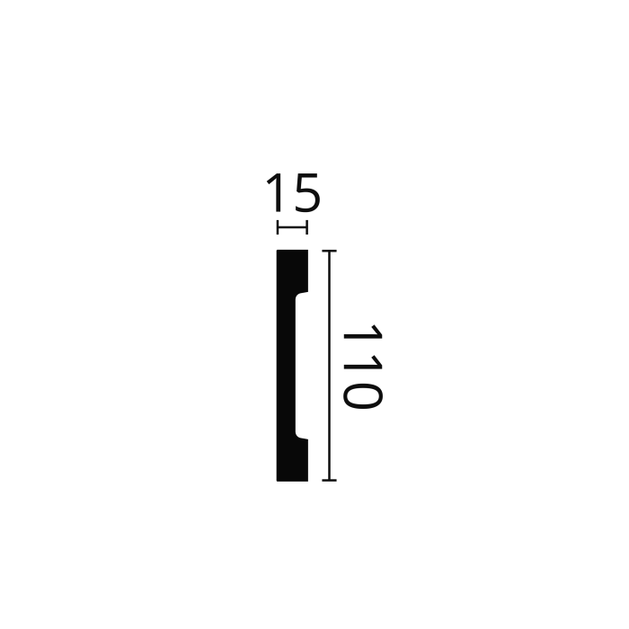 Skirting board Polyurethane Noël & Marquet 110 x 15 x 2000 - FD2S-FLEX WALLSTYL - 1 piece