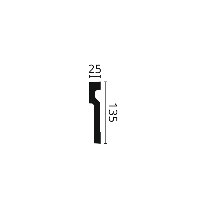 Door and window trim Polyurethane Noël & Marquet 135 x 25 x 2000 - MA3 DOMOSTYL - 1 piece