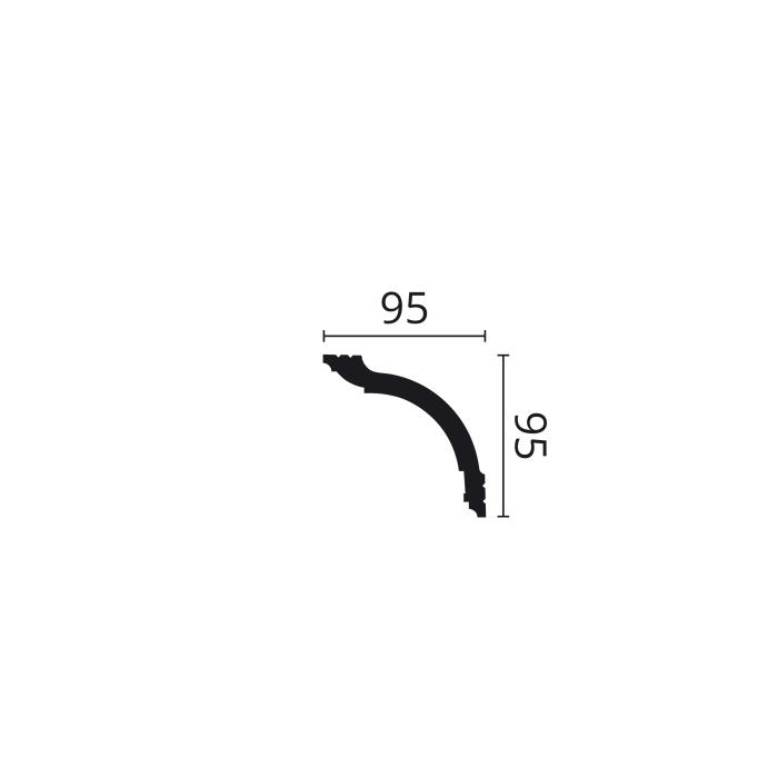 Moulure de plafond Polystyrène HD Noël & Marquet 95 x 95 x 2000 - WT17 WALLSTYL - 1 pièce