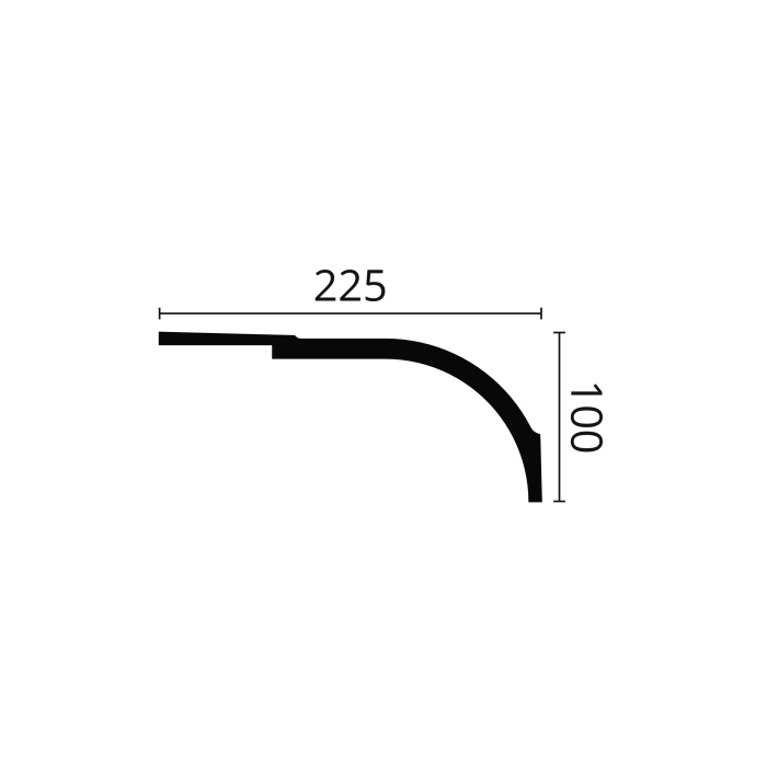 WT22 WALLSTYL Moulure de plafond Polystyrène HD Noël & Marquet 100 x 225 x 2000 - 1 pièce