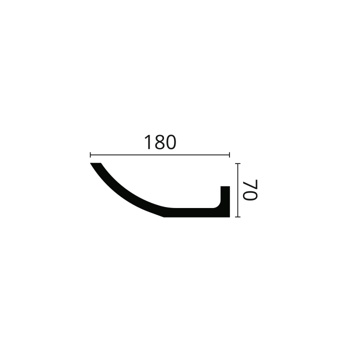 WT4 WALLSTYL Ceiling molding HD Polystyrene Noël & Marquet 70 x 180 x 2000 - 1 piece