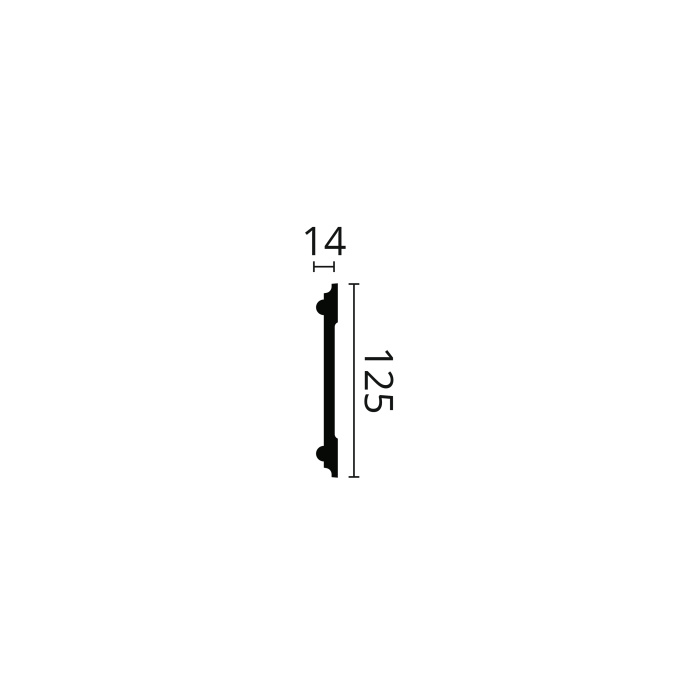 Z12 ARSTYL Polyurethane Chair Rail Noël & Marquet 125 x 14 x 2000 - 1 piece