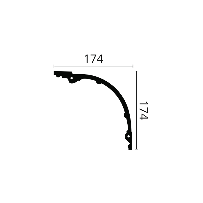 Z42 ARSTYL Moulure de plafond Polyuréthane Noël & Marquet 174 x 174 x 2000 - 1 Set (2 Coins)