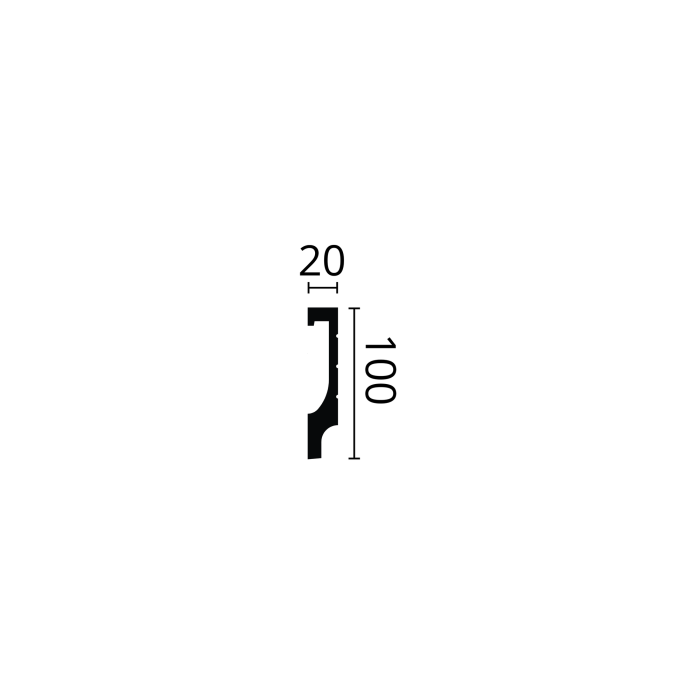 Lighting profile High-density polystyrene Noël & Marquet 100 x 20 x 2000 - IL14 WALLSTYL - 1 piece